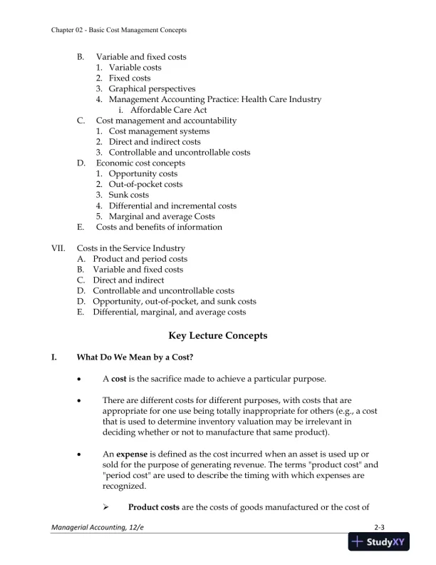 Lecture Notes for Managerial Accounting: Creating Value in a Dynamic Business Environment, 12th Edition - Page 14 preview image