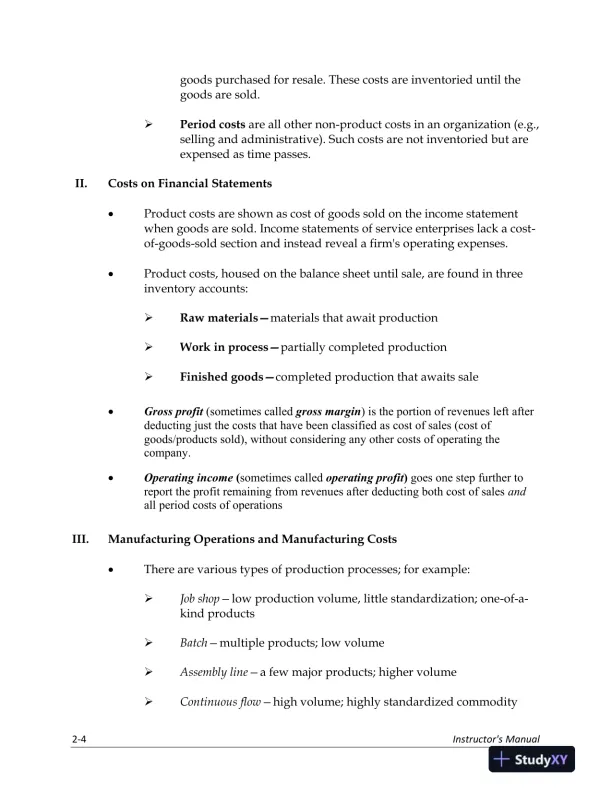 Lecture Notes for Managerial Accounting: Creating Value in a Dynamic Business Environment, 12th Edition - Page 15 preview image