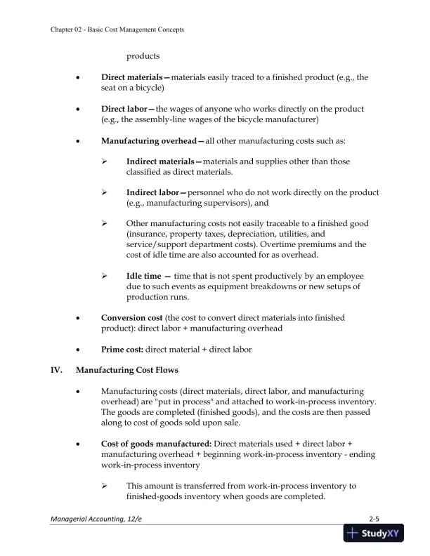 Lecture Notes for Managerial Accounting: Creating Value in a Dynamic Business Environment, 12th Edition - Page 16 preview image