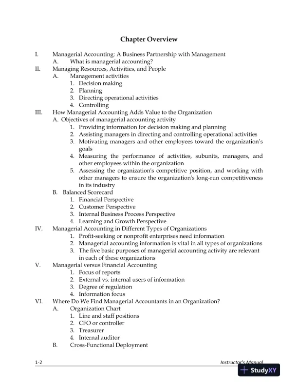Lecture Notes for Managerial Accounting: Creating Value in a Dynamic Business Environment, 12th Edition - Page 3 preview image