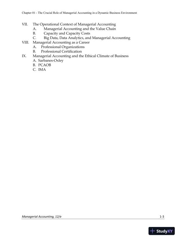 Lecture Notes for Managerial Accounting: Creating Value in a Dynamic Business Environment, 12th Edition - Page 4 preview image