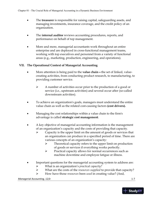 Lecture Notes for Managerial Accounting: Creating Value in a Dynamic Business Environment, 12th Edition - Page 8 preview image