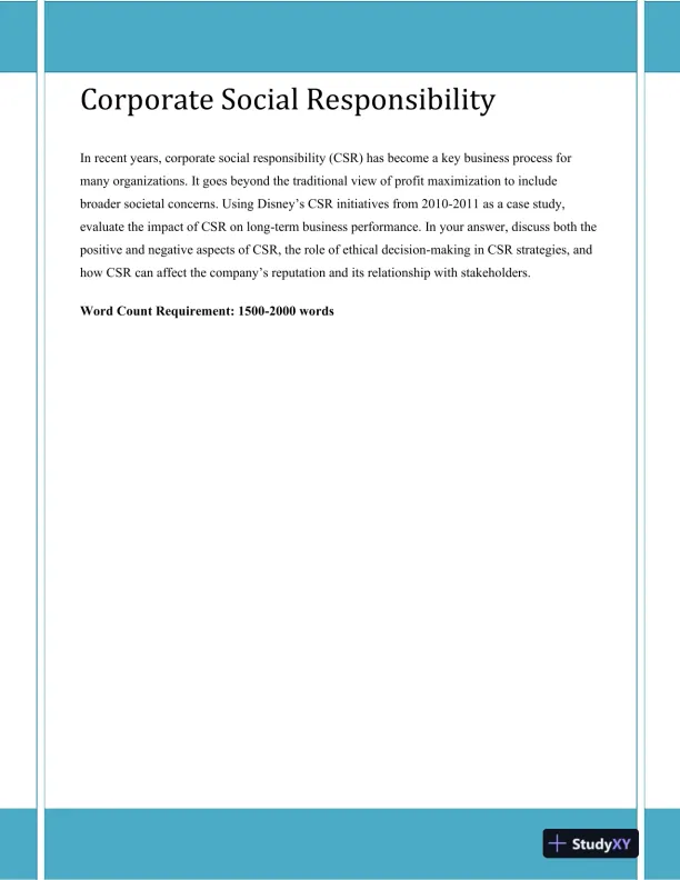 Corporate Social Responsibility - Page 1 preview image