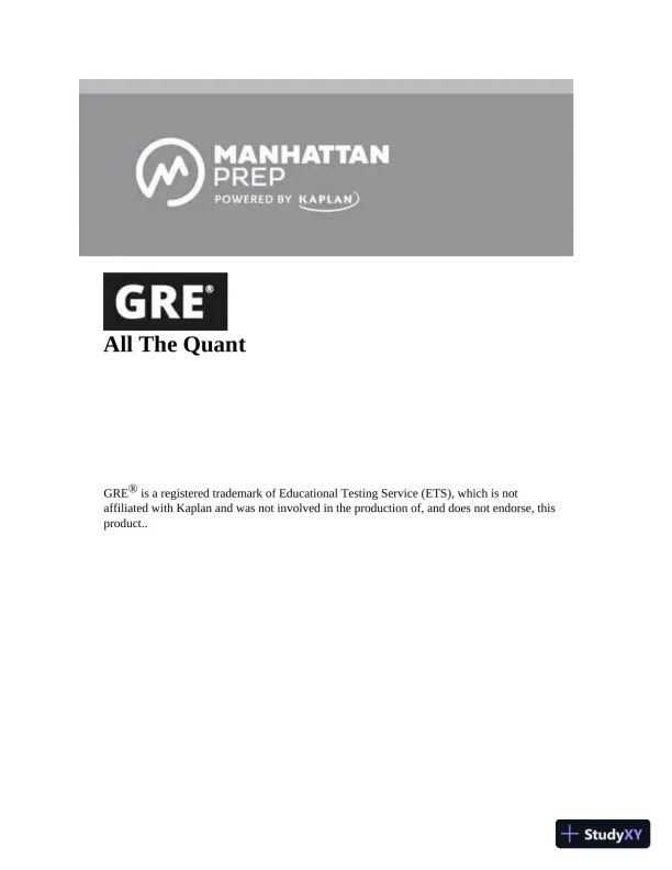 GRE All the Quant: Effective Strategies and Practice from 99th Percentile Instructors, 6th Edition (2023) - Page 3 preview image
