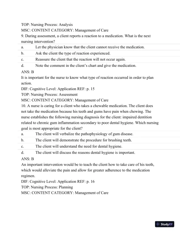 Pharmacology: A Patient-Centered Nursing Process Approach, (Kee, Pharmacology) 8th Edition Test Bank - Page 16 preview image