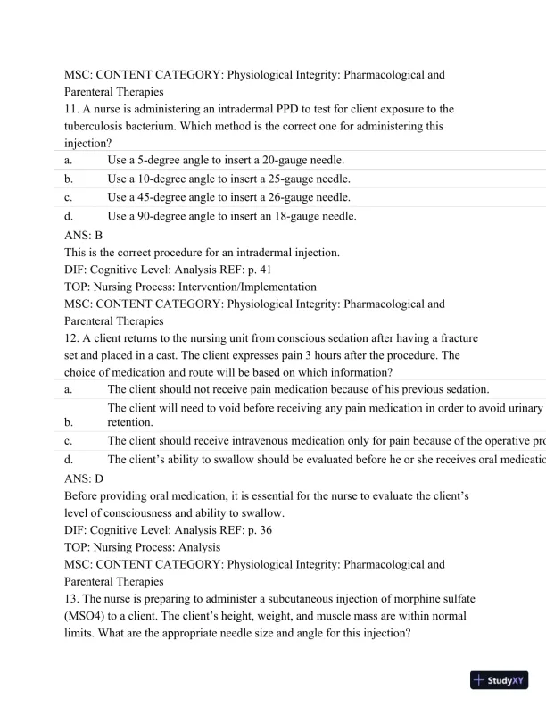 Pharmacology: A Patient-Centered Nursing Process Approach, (Kee, Pharmacology) 8th Edition Test Bank - Page 30 preview image