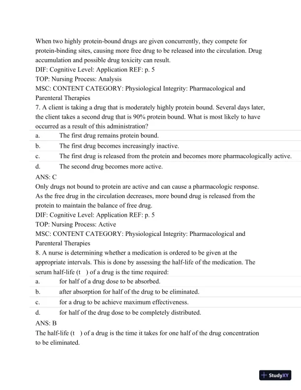Pharmacology: A Patient-Centered Nursing Process Approach, (Kee, Pharmacology) 8th Edition Test Bank - Page 5 preview image