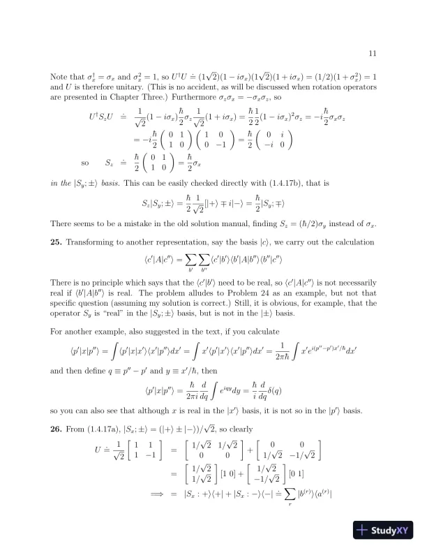 Solution Manual for Modern Quantum Mechanics, 2nd Edition - Page 11 preview image