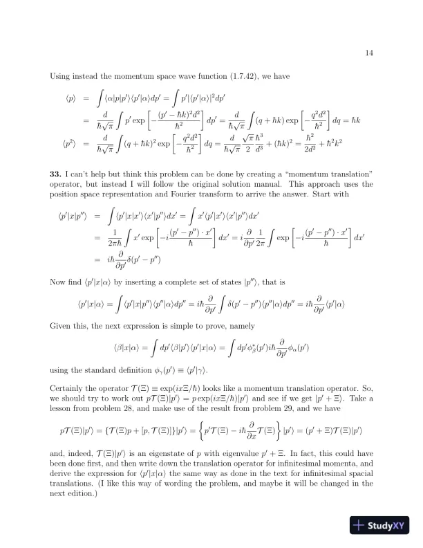 Solution Manual for Modern Quantum Mechanics, 2nd Edition - Page 14 preview image