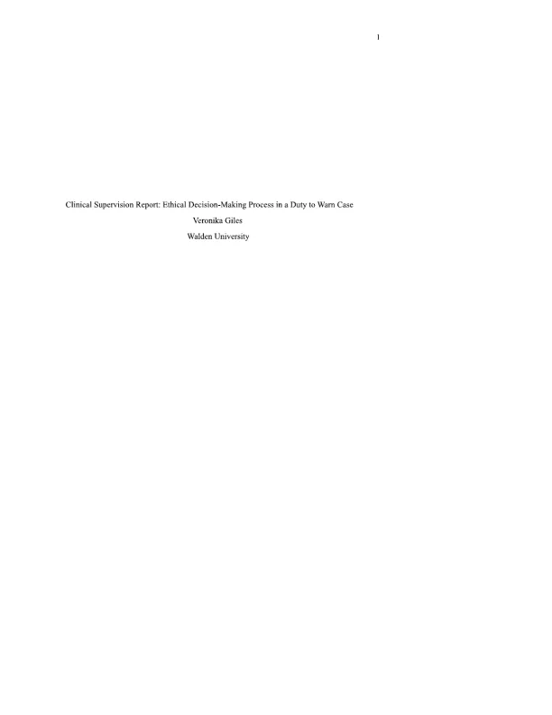 Clinical Supervision Report Week 2 - Page 1 preview image