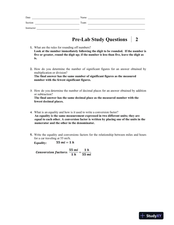 Solution Manual For Laboratory Manual for General, Organic, and Biological Chemistry, 3rd Edition - Page 5 preview image