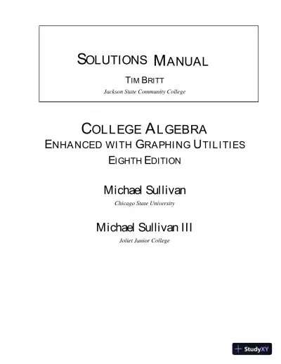 Solution Manual for College Algebra Enhanced with Graphing Utilities, 8th Edition - Page 1 preview image
