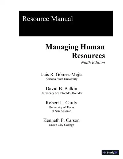 Solution Manual for Managing Human Resources, 9th Edition - Page 1 preview image