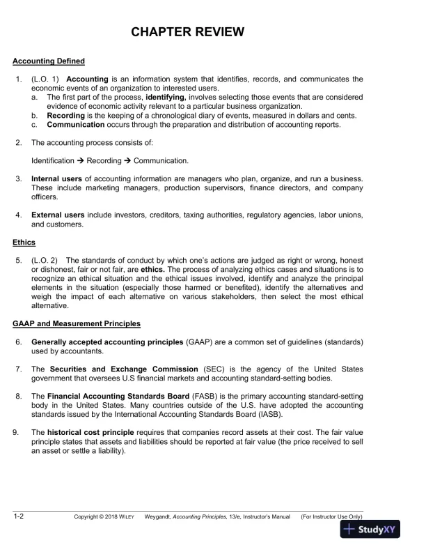 Lecture Notes For Accounting Principles, 13th Edition - Page 3 preview image