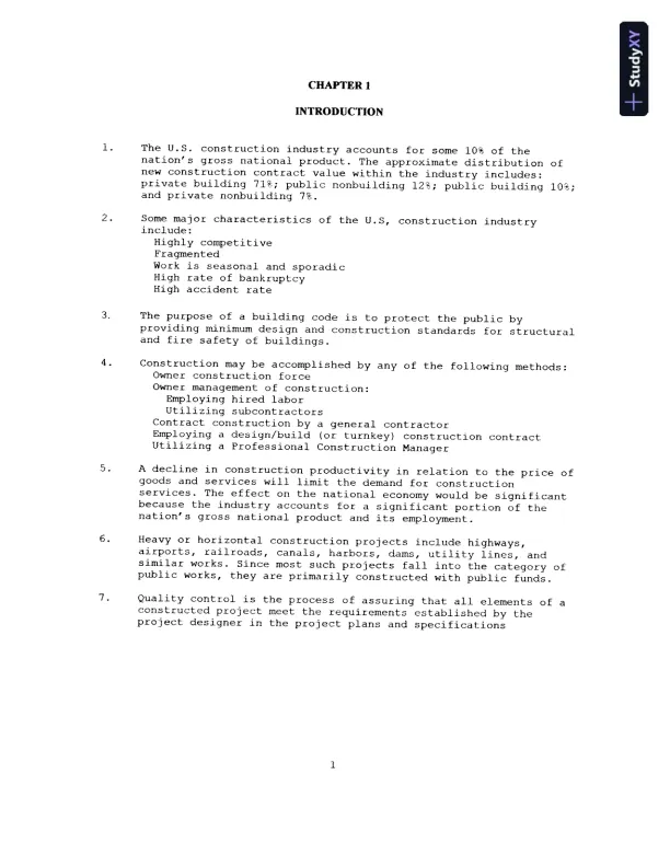 Solution Manual for Construction Methods and Management, 8th Edition - Page 4 preview image