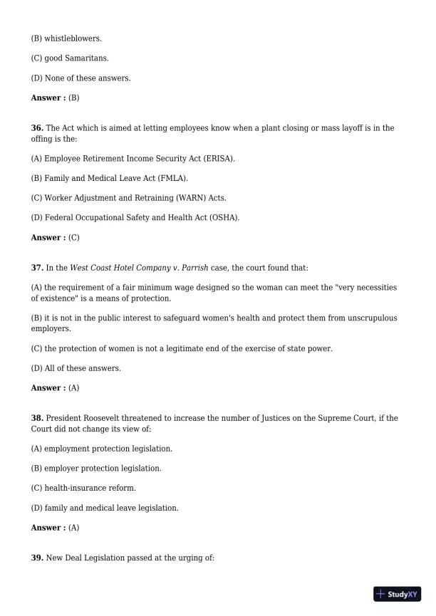 Employment And Labor Law, 9th Edition Test Bank - Page 10 preview image