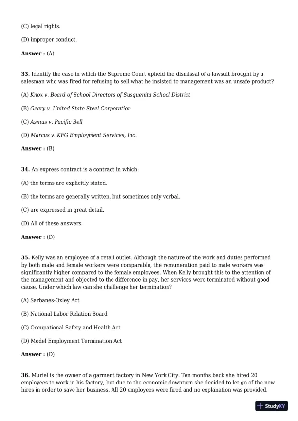 Employment And Labor Law, 9th Edition Test Bank - Page 24 preview image