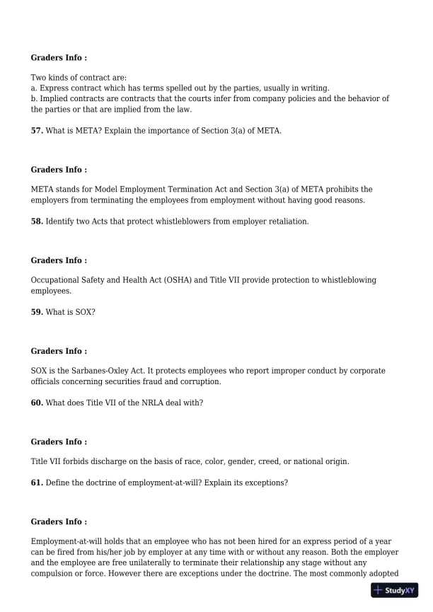 Employment And Labor Law, 9th Edition Test Bank - Page 30 preview image