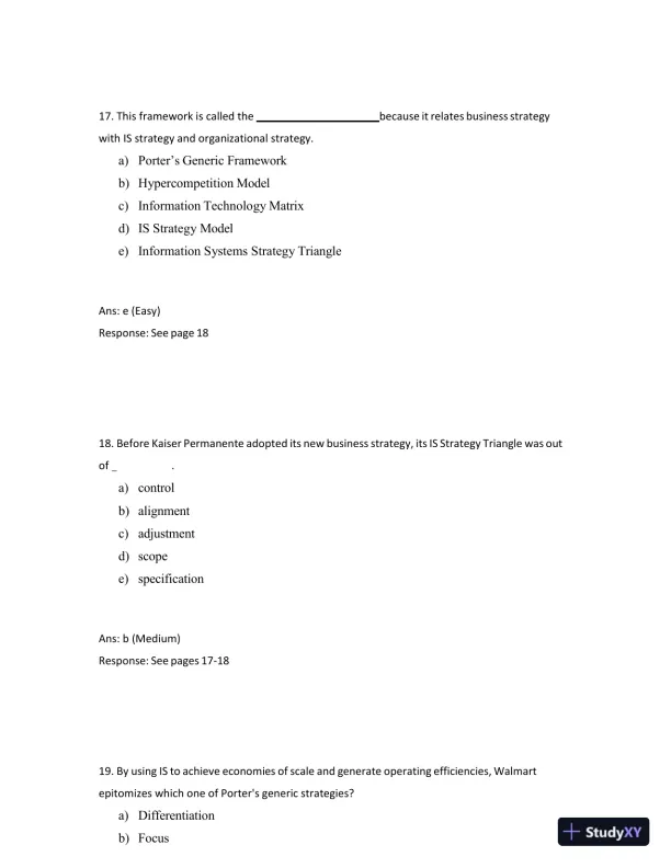 Test Bank for Managing and Using Information Systems: A Strategic Approach, 7th Edition (Chapters 1-13) - Page 15 preview image