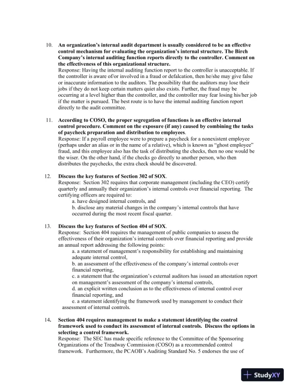 Information Technology Auditing, 4th Edition Solution Manual - Page 8 preview image
