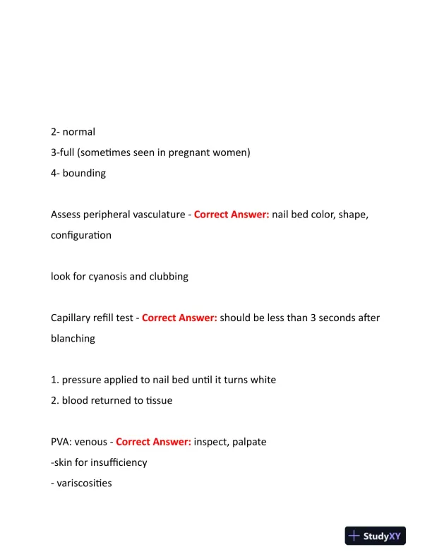 2023-2024 NURS507 Cardiovascular Study Guide With Answers (201 Solved Questions) - Page 12 preview image