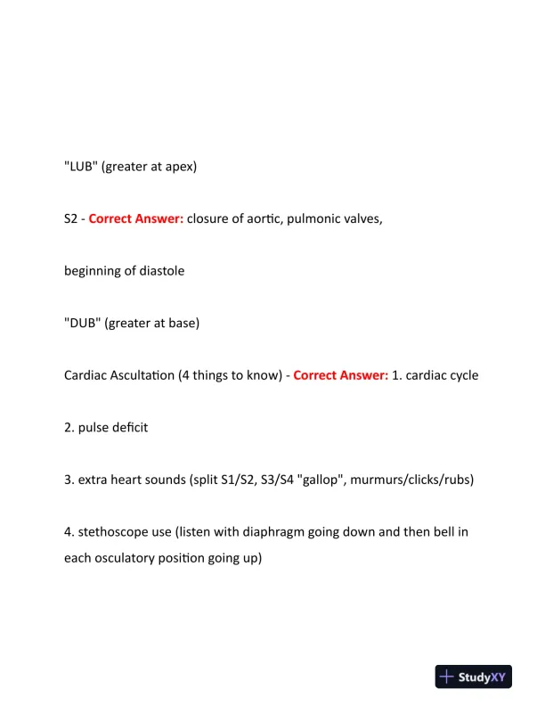 2023-2024 NURS507 Cardiovascular Study Guide With Answers (201 Solved Questions) - Page 7 preview image