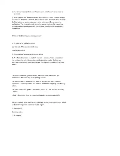 ATI TEAS PRACTICE TEST Reading - Page 11 preview image
