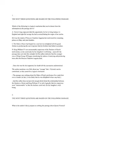 ATI TEAS PRACTICE TEST Reading - Page 22 preview image