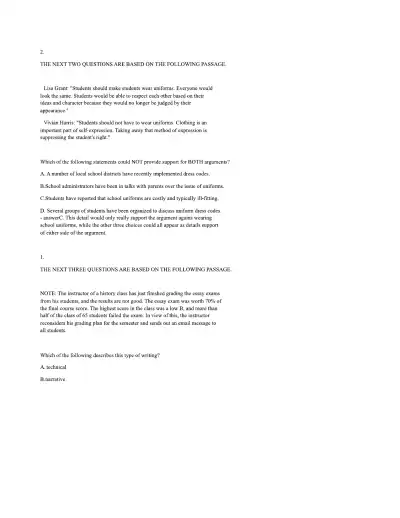 ATI TEAS PRACTICE TEST Reading - Page 32 preview image