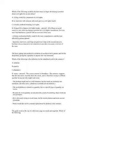 ATI TEAS PRACTICE TEST Reading - Page 38 preview image