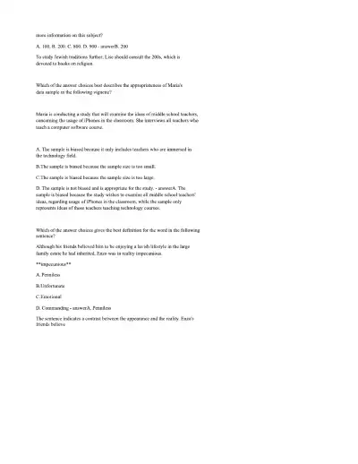 ATI TEAS PRACTICE TEST Reading - Page 4 preview image