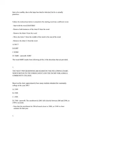 ATI TEAS PRACTICE TEST Reading - Page 5 preview image