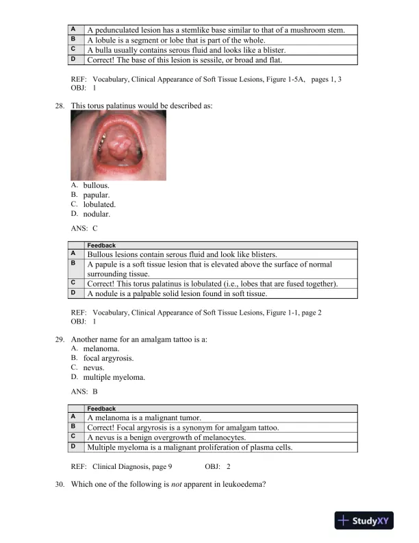 Oral Pathology for the Dental Hygienist 6th Edition Test Bank - Page 13 preview image