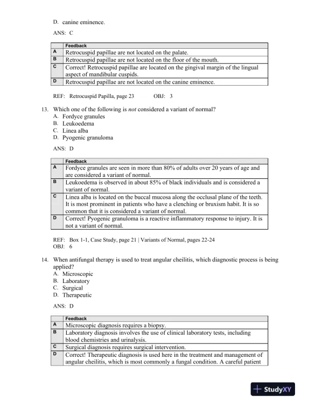 Oral Pathology for the Dental Hygienist 6th Edition Test Bank - Page 7 preview image