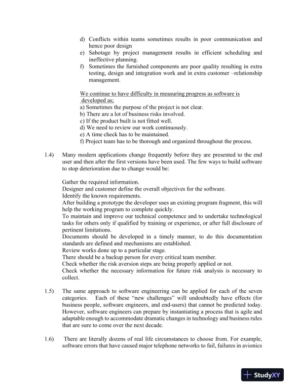 Solution Manual for Software Engineering: A Practitioner's Approach, 9th Edition - Page 3 preview image
