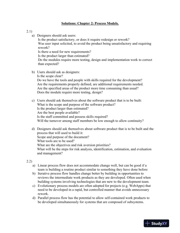 Solution Manual for Software Engineering: A Practitioner's Approach, 9th Edition - Page 5 preview image