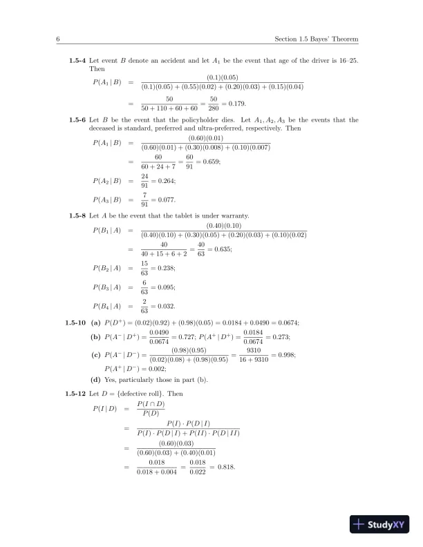 Solution Manual for Probability and Statistical Inference, 10th Edition - Page 10 preview image