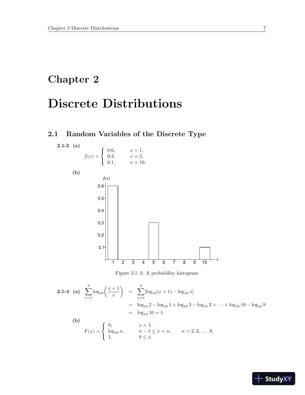 Solution Manual for Probability and Statistical Inference, 10th Edition - Page 11 preview image