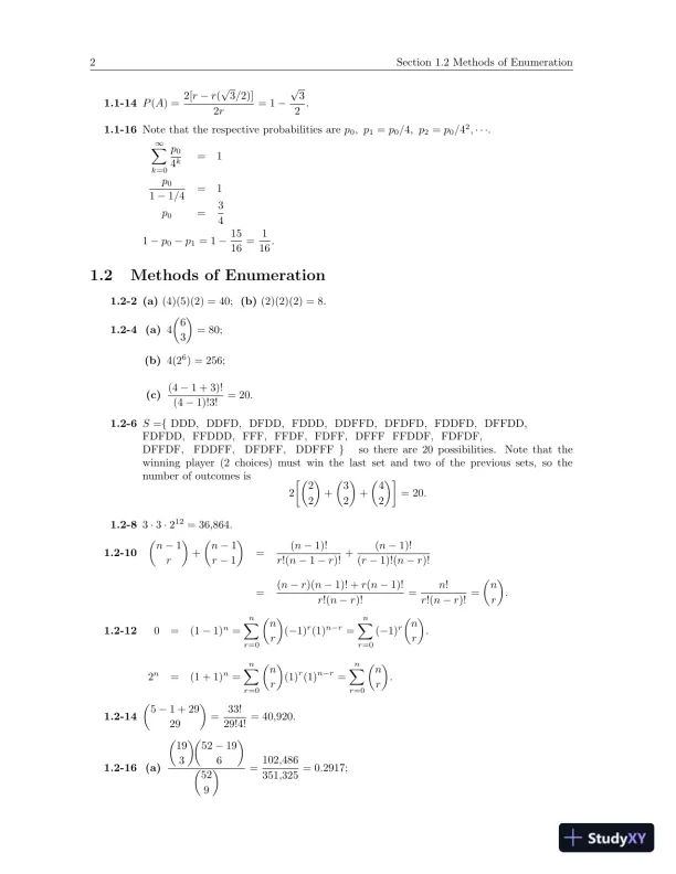 Solution Manual for Probability and Statistical Inference, 10th Edition - Page 6 preview image