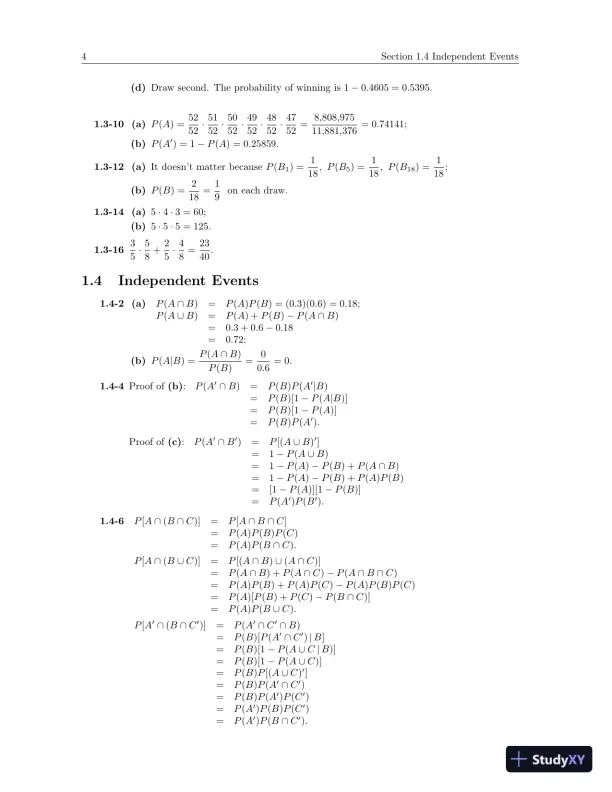 Solution Manual for Probability and Statistical Inference, 10th Edition - Page 8 preview image