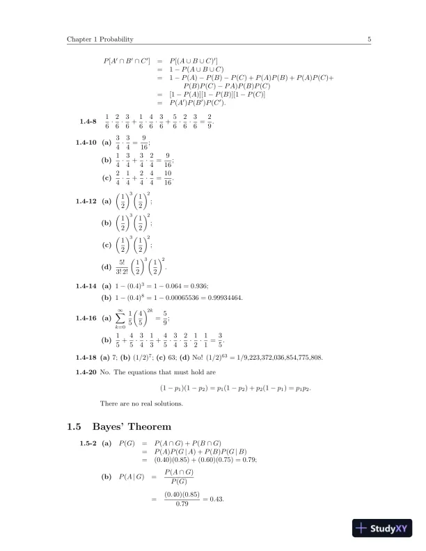 Solution Manual for Probability and Statistical Inference, 10th Edition - Page 9 preview image