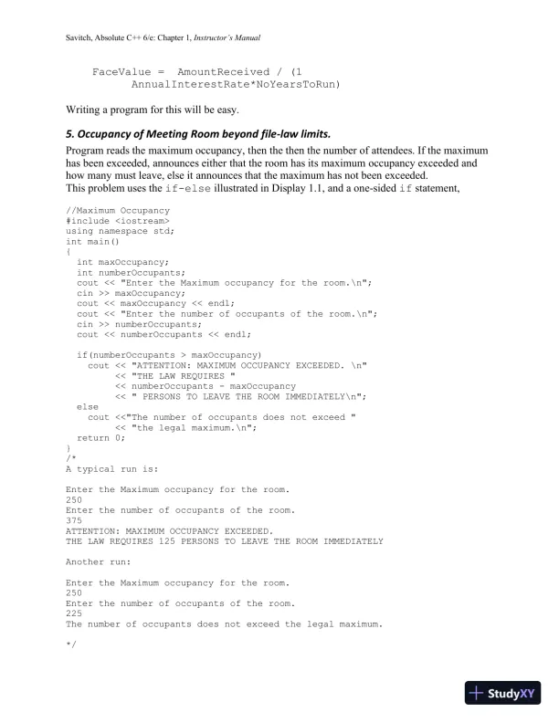 Solution Manual for Absolute C++, 6th Edition - Page 12 preview image