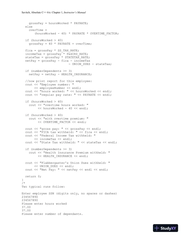 Solution Manual for Absolute C++, 6th Edition - Page 14 preview image