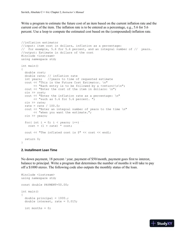 Solution Manual for Absolute C++, 6th Edition - Page 28 preview image