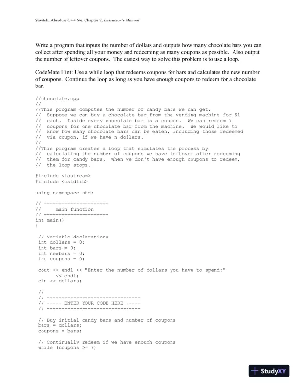 Solution Manual for Absolute C++, 6th Edition - Page 30 preview image