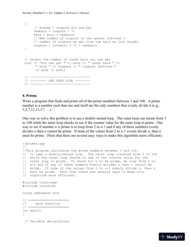 Solution Manual for Absolute C++, 6th Edition - Page 31 preview image