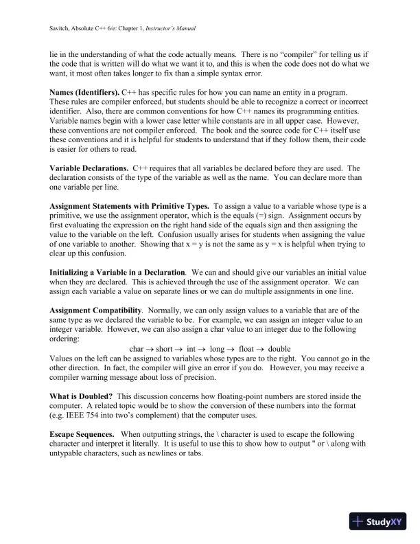 Solution Manual for Absolute C++, 6th Edition - Page 5 preview image