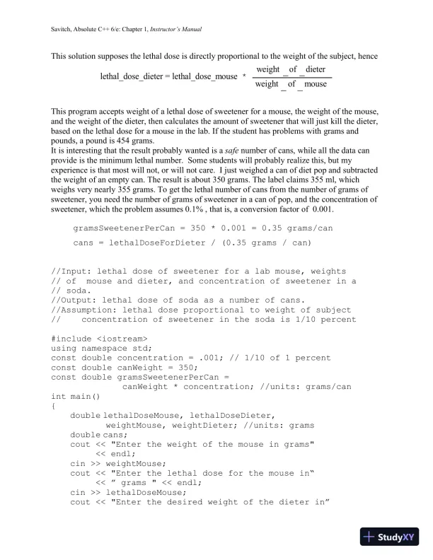 Solution Manual for Absolute C++, 6th Edition - Page 9 preview image