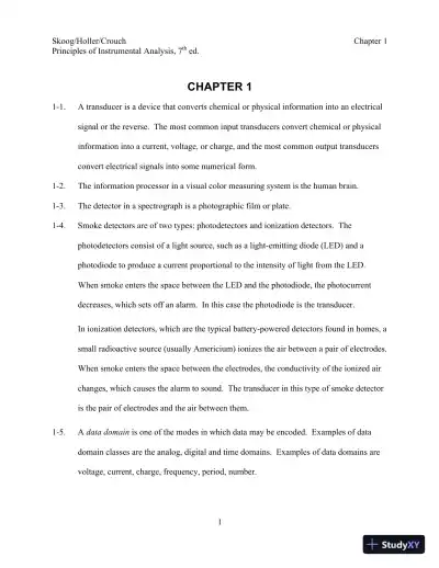 Solution Manual For Principles of Instrumental Analysis, 7th Edition - Page 1 preview image