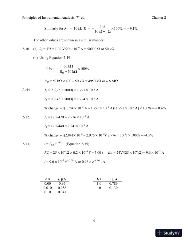 Solution Manual For Principles of Instrumental Analysis, 7th Edition - Page 10 preview image